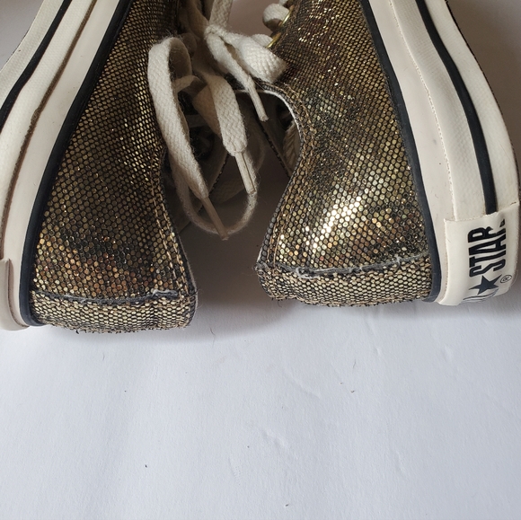 Converse Rare Women's Gold Glitter Rubber Chuck Taylor All Star OX Canvas Sz 7.5 - Picture 5 of 7